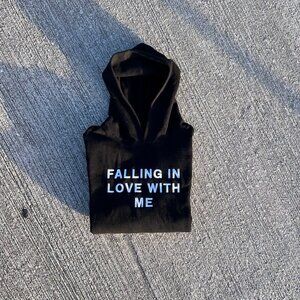 Falling in love with me Hoodie Embroidered quote Self Love